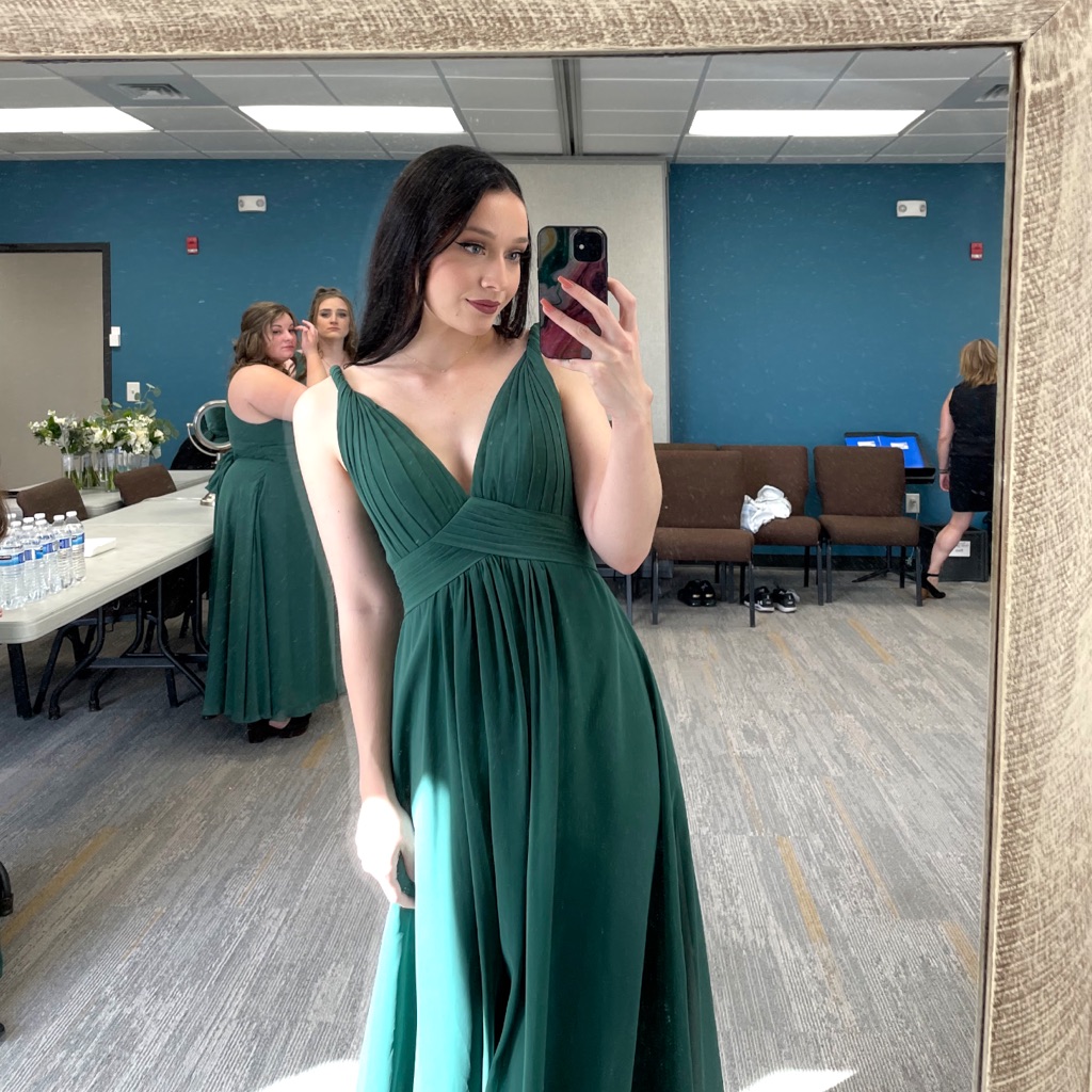 Elegant Green Wedding Guest Gown